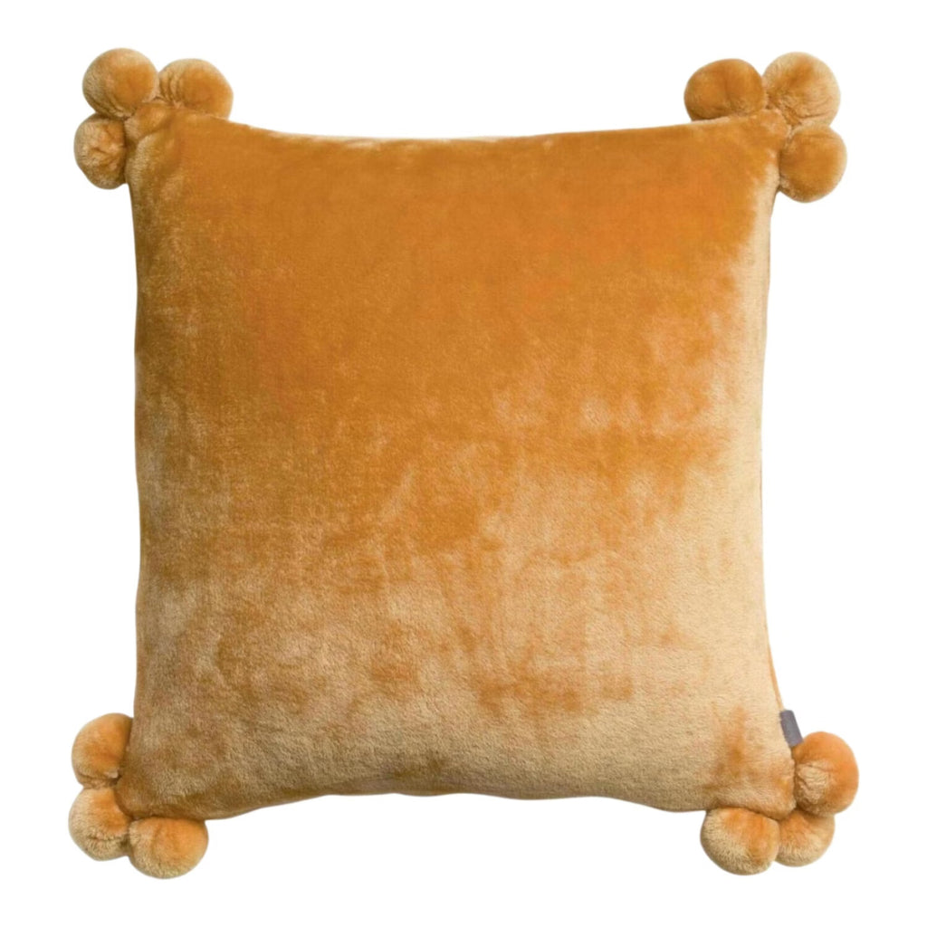 Vivaraise HOUSSE de COUSSIN TENDER POMPONS OCRE 45 x 45