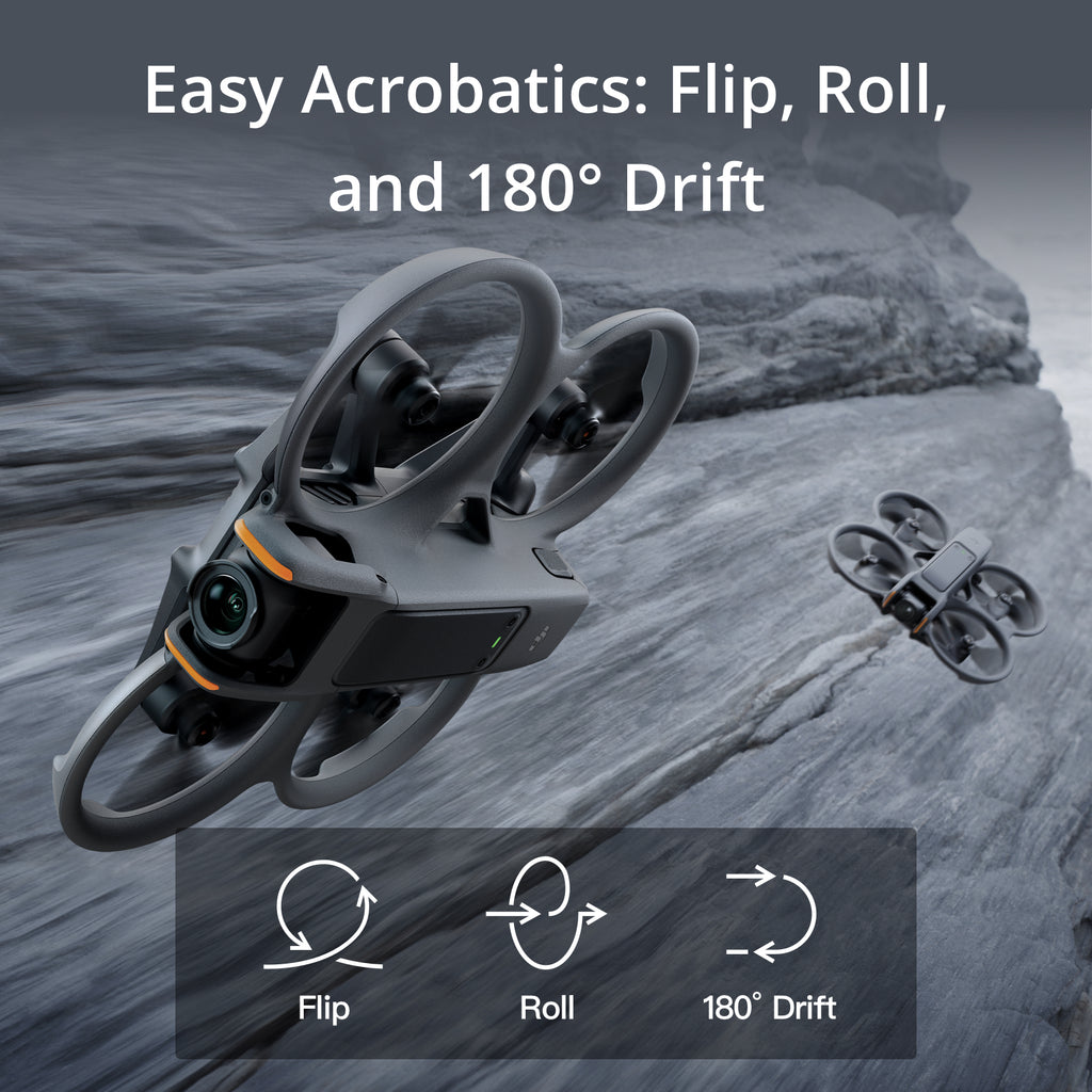DJI Avata 2 Pack Fly More batterie unique, Drone FPV avec caméra 4K, protection d'hélice intégrée, Goggles 3 et RC Motion 3 inclus - Noir