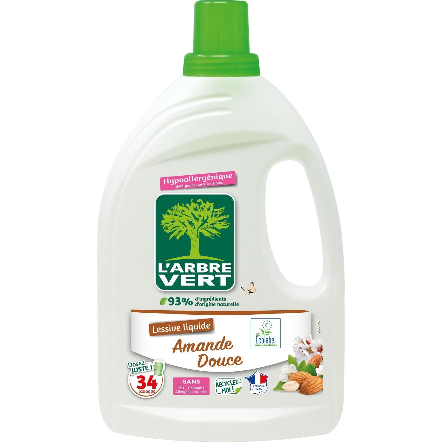 L'Arbre Vert Lessive liquide hypoallergénique à l'amande douce 1,53 L