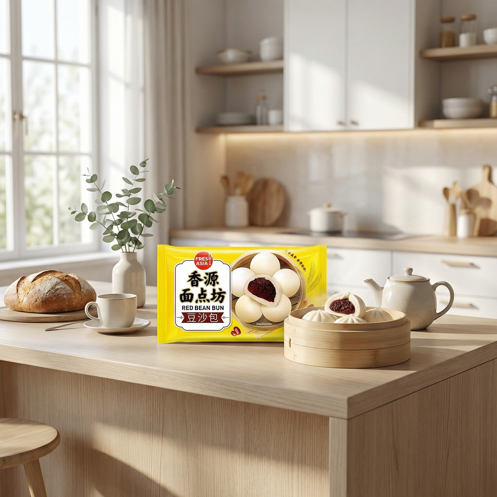 FRESHASIA Petits pains fourrés à la pâte de haricots 360 g