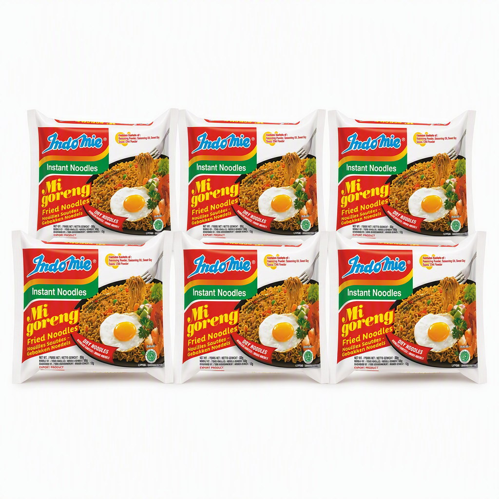 Indomie Mi Goreng Nouilles Instantanées Sautées 80 g (Lot de 6)