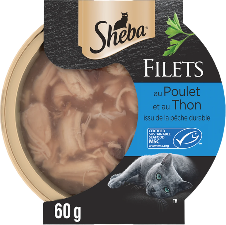 Sheba Filets de poulet et de thon pour chats - 60 g