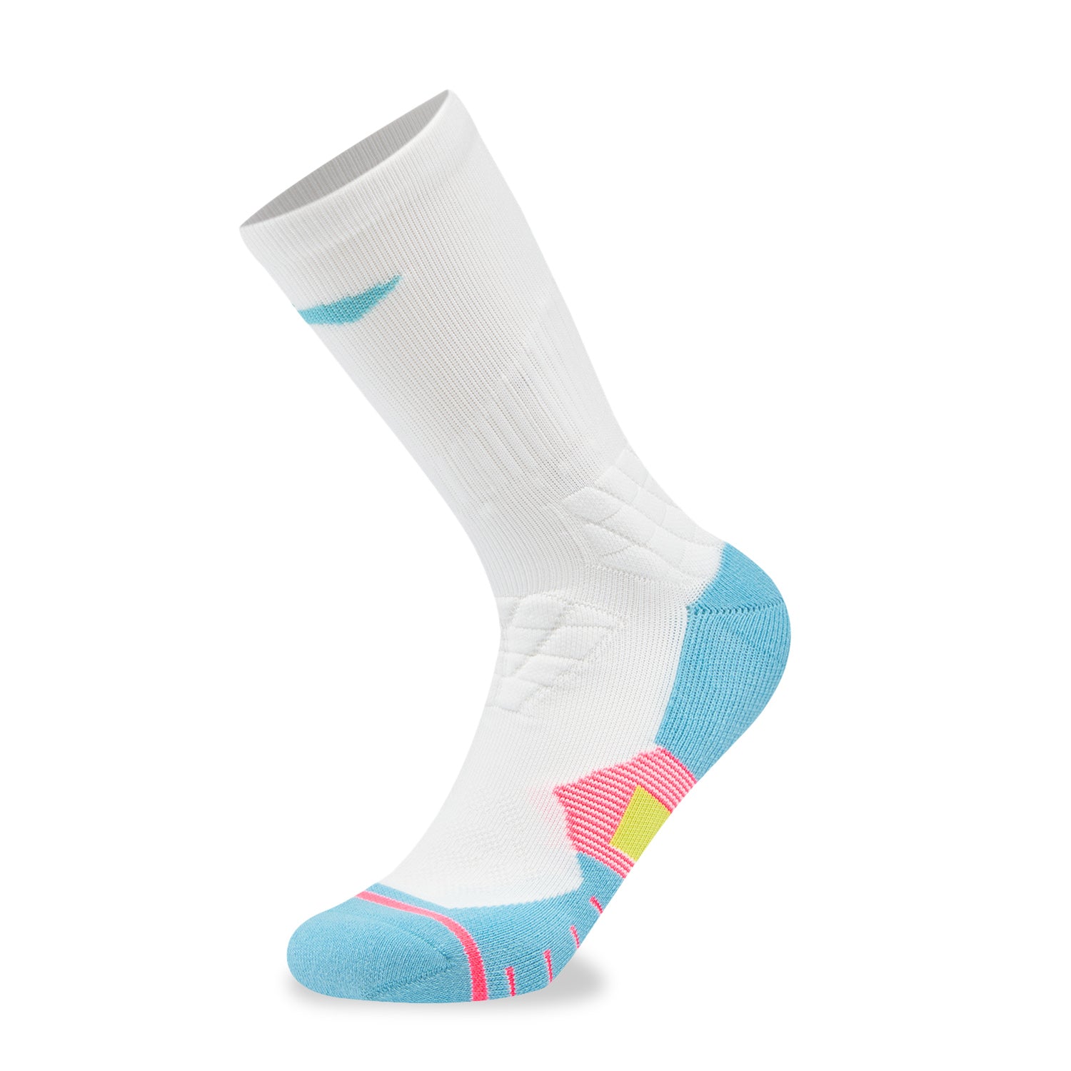 LI-NING Chaussettes mi-longues de basket-ball résistantes, confortables et respirantes blanc/bleu glacier XL