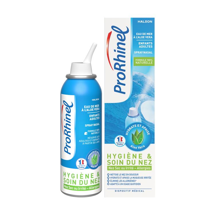 PRORHINEL Spray nasal eau de mer à l'aloé vera pour enfants et adultes - 100 ml