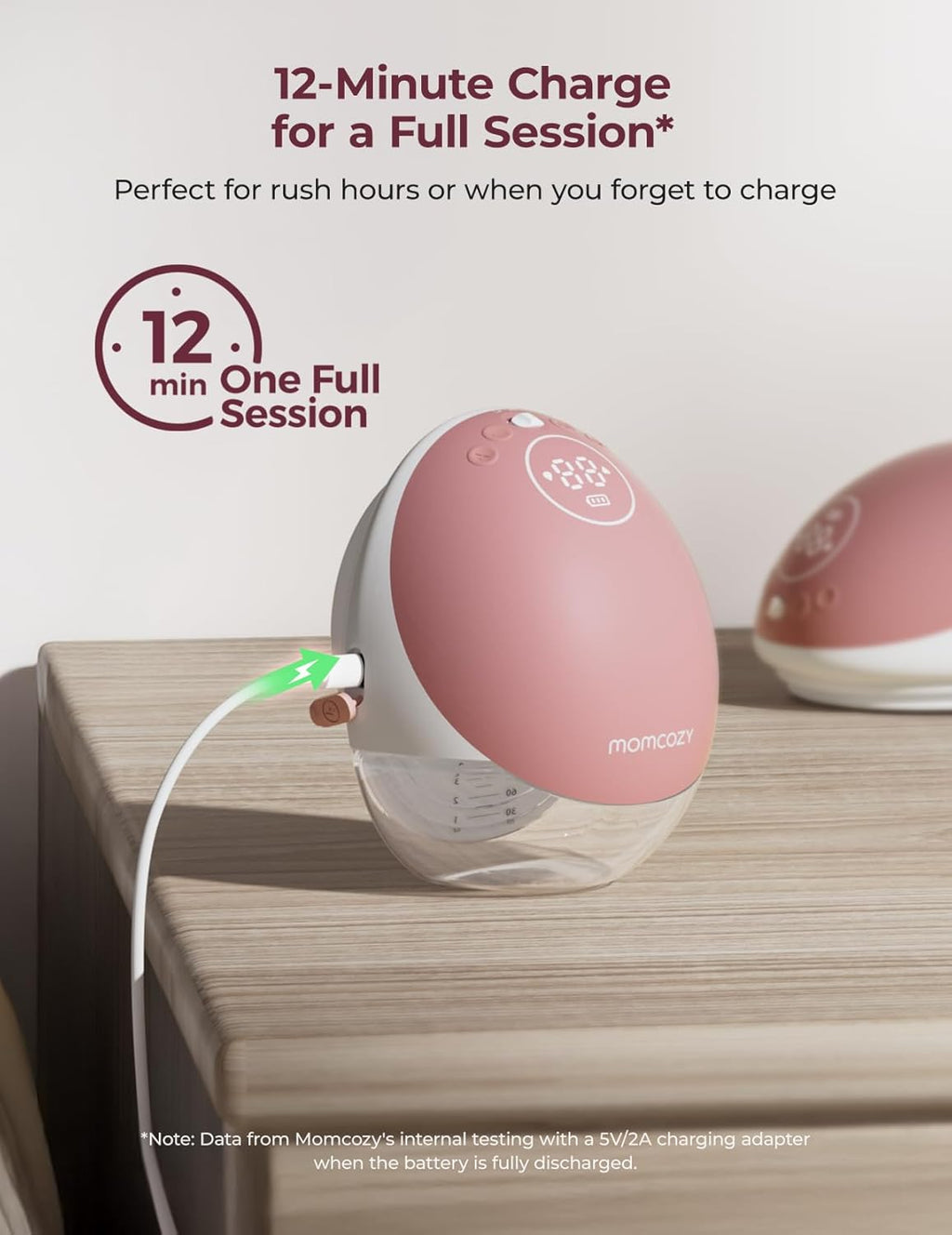 Momcozy M9 Tire-lait lot de 2 bordeaux portable silencieux contrôle par application mobile cadeau pour maman