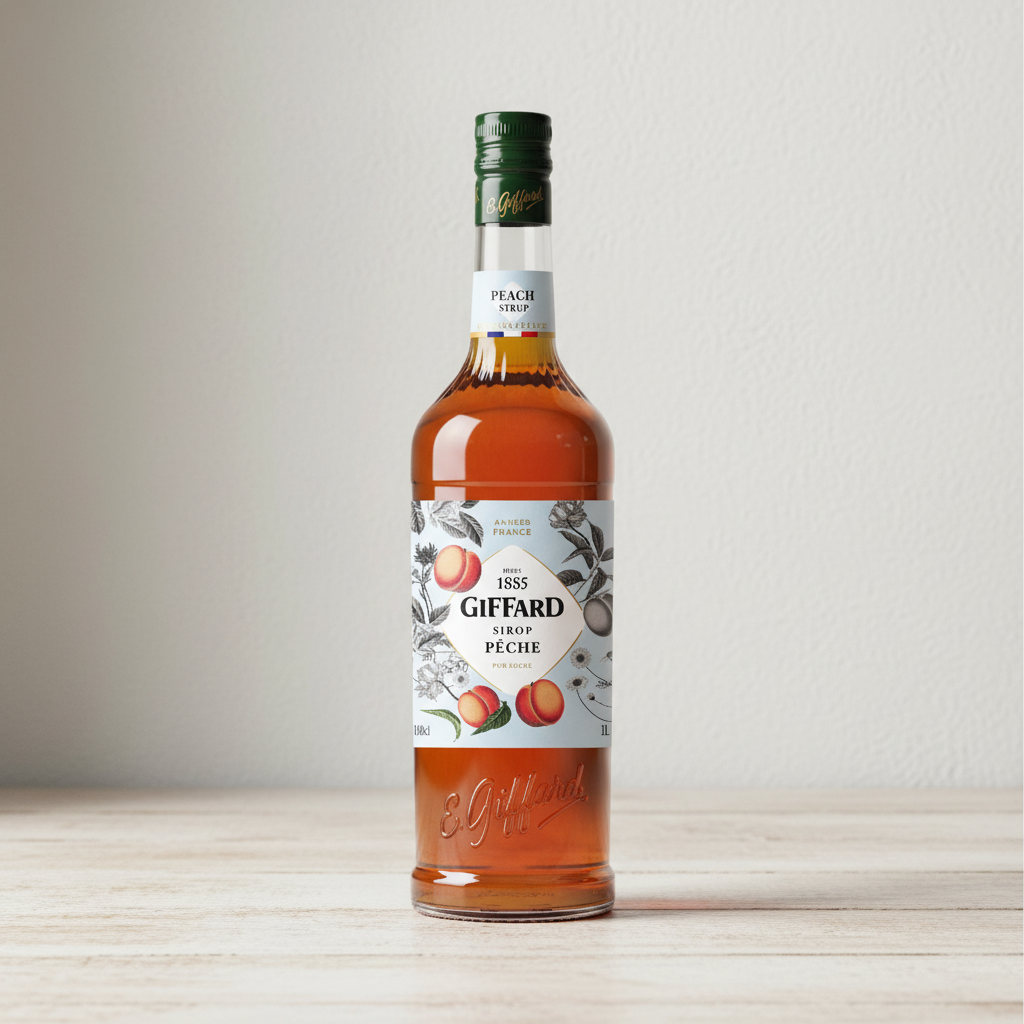 Giffard Sirop pêche pur sucre de canne 1 L