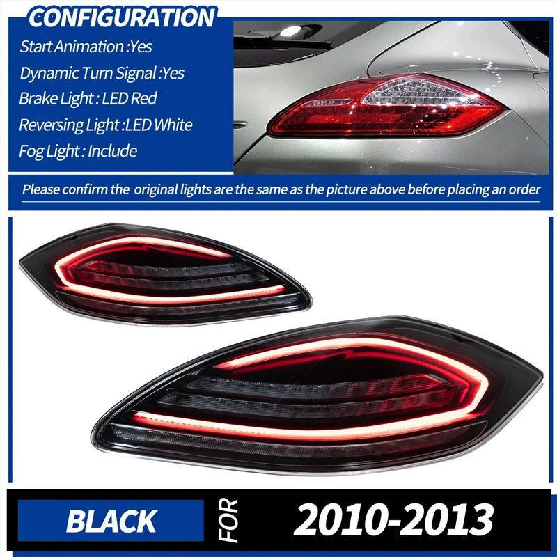 TYPY Feux arrière LED pour Porsche Panamera 970.1 2010-2013, Clignotant dynamique, Feux de démarrage
