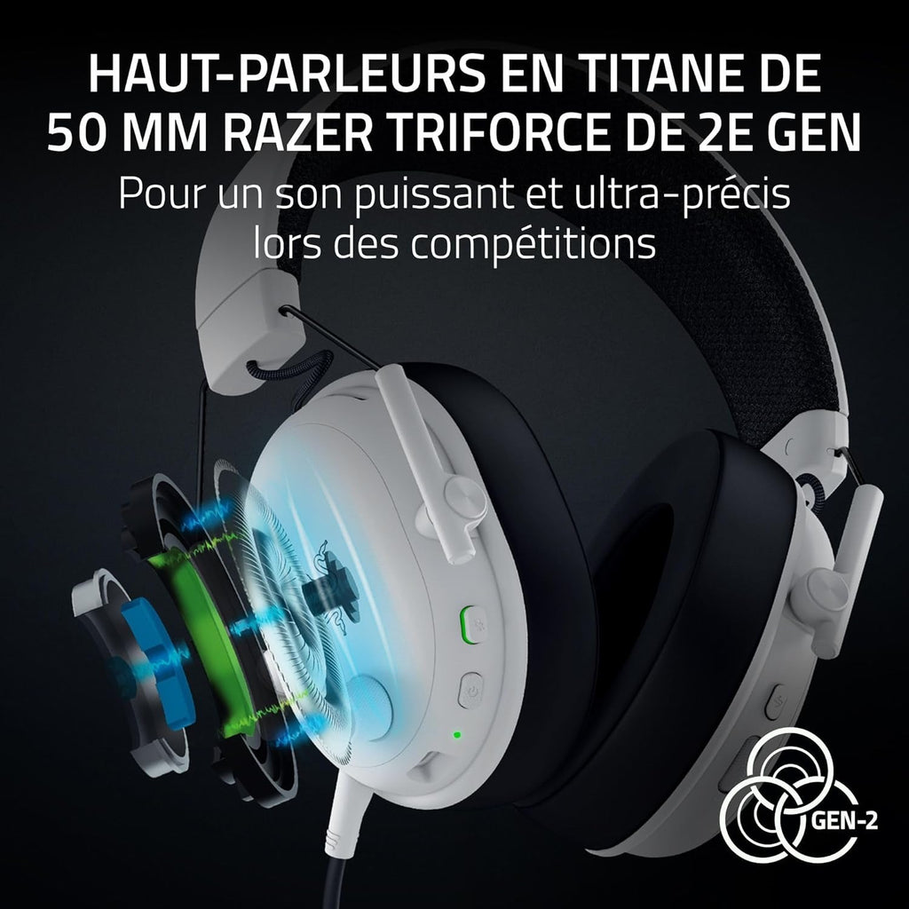 Razer BlackShark V3 Casque Gaming sans fil - PC - White
