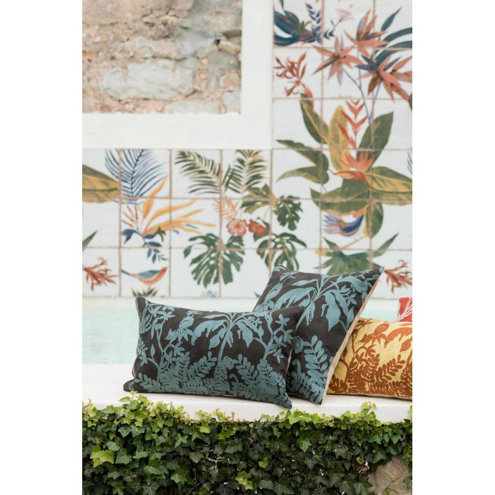 Housse de coussin brode raki carbone