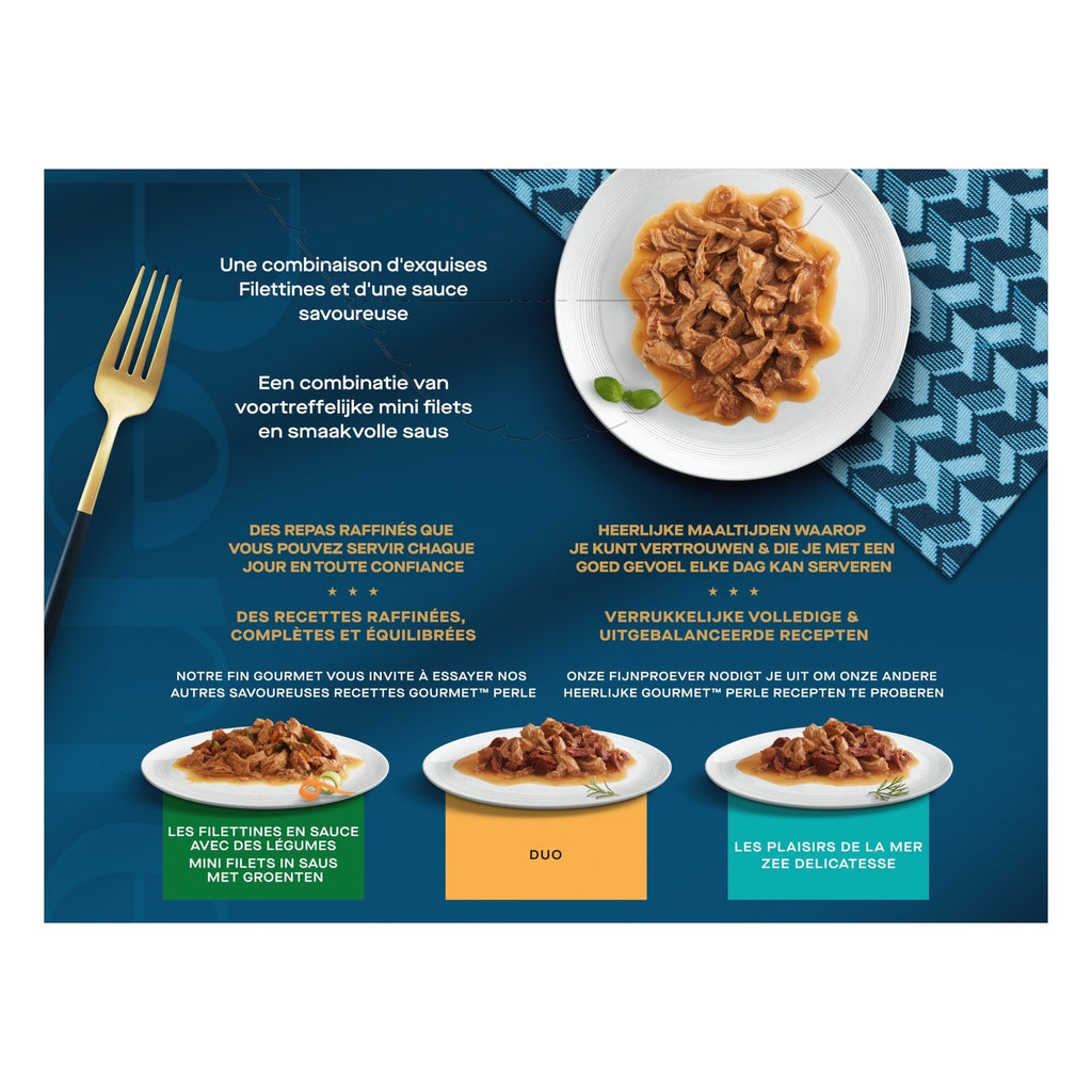Gourmet Perle Filettine en sauce - Pack variété pour chat - 12 x 85 g