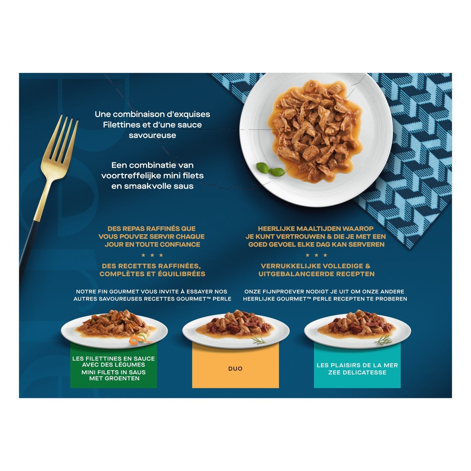 Gourmet Perle Filettine en sauce - Pack variété pour chat - 12 x 85 g