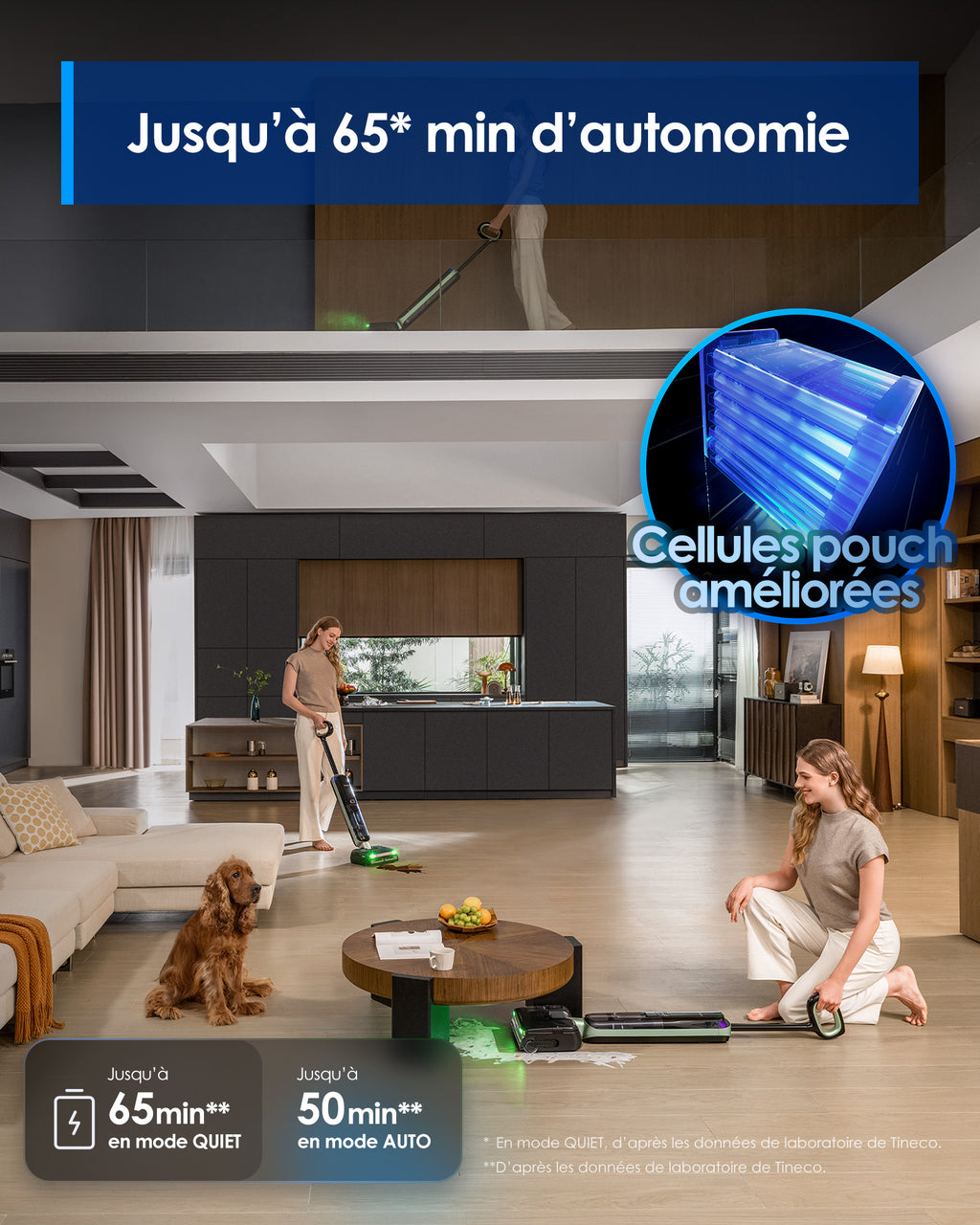 Tineco Floor ONE S7 Master Aspirateur Laveur, Raclette Anti-Traces, Corps Ultra-Plat de 9,9 cm, 23 kPa, FlashDry, Lumière DustReveal Verte à 150°