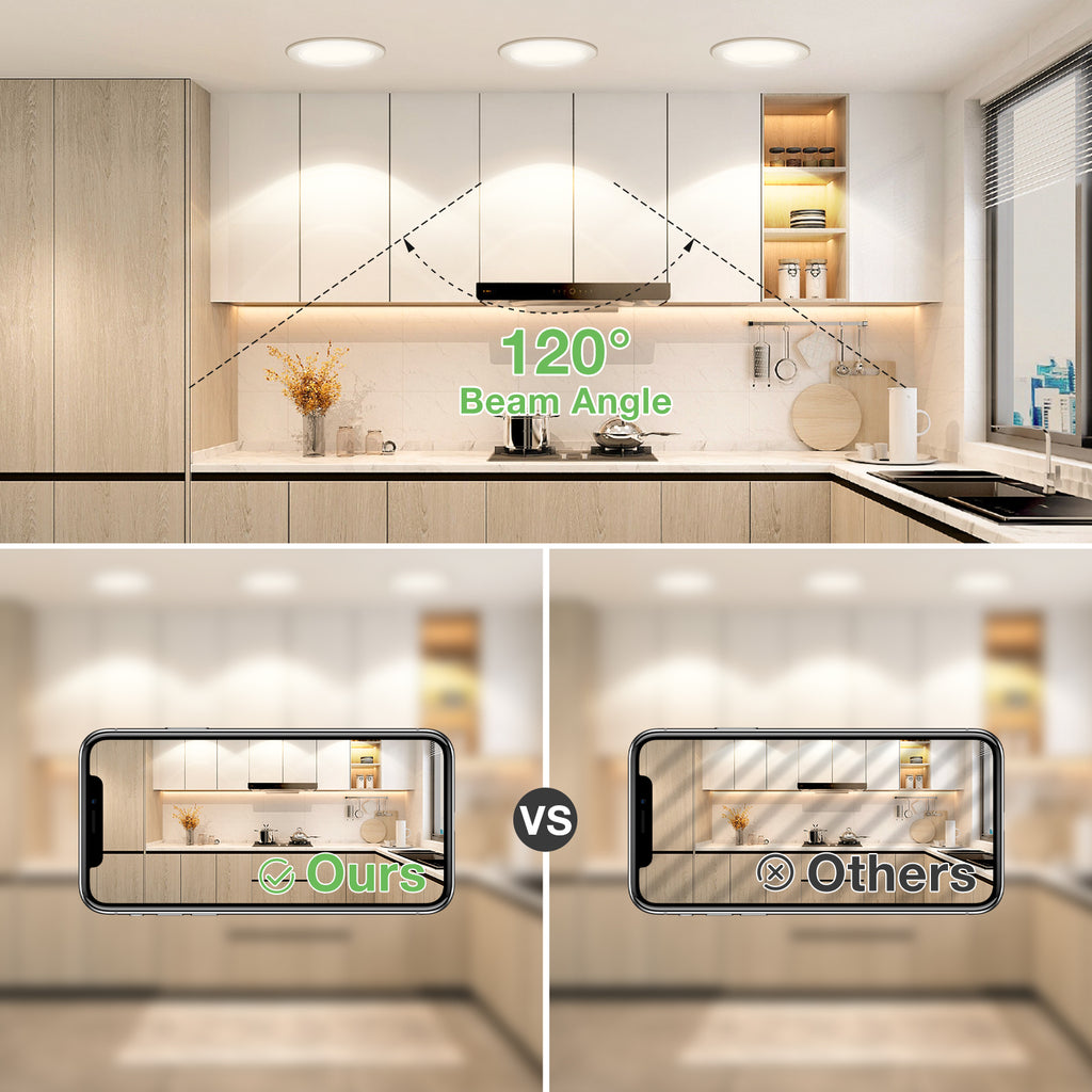 ALIPODLAX Spot encastré LED ultra-plat à intensité variable, IP65, 230 V, 7 W, Noir, Blanc chaud/neutre/froid