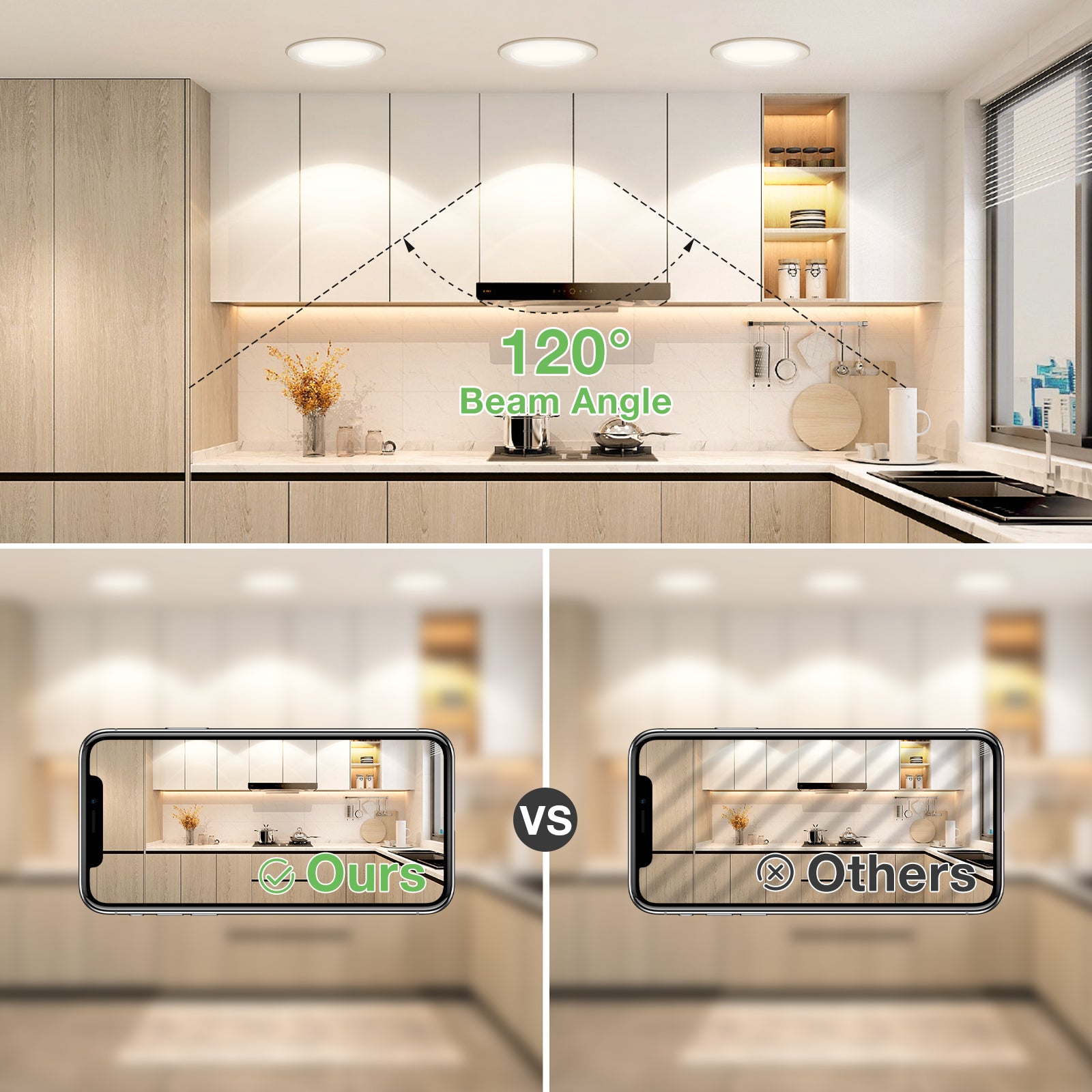 ALIPODLAX Spot encastré LED ultra-plat à intensité variable, IP65, 230 V, 7 W, Noir, Blanc chaud/neutre/froid