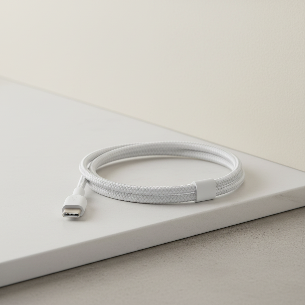 Belkin BoostCharge câble à gaine tressée USB-C vers USB-C - 15 cm - blanc