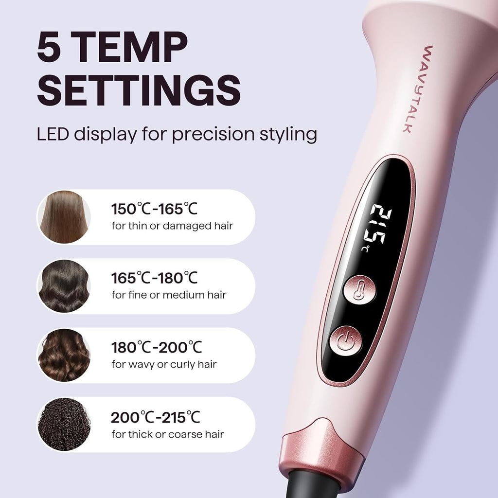 wavytalk Brosse thermique, Brosse chaude ronde ionique chauffante pour souffler, pour rendre les cheveux plus lisses et plus brillants, Facile à utiliser, Non pour le séchage
