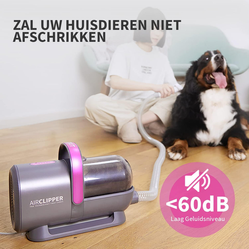 PETKIT Kit de toilettage 5-en-1 avec aspirateur de poils, Moteur silencieux, Collecte de poussière intégrée, Séchage à air froid/chaud, Accessoires multiples, Pour chiens et chats