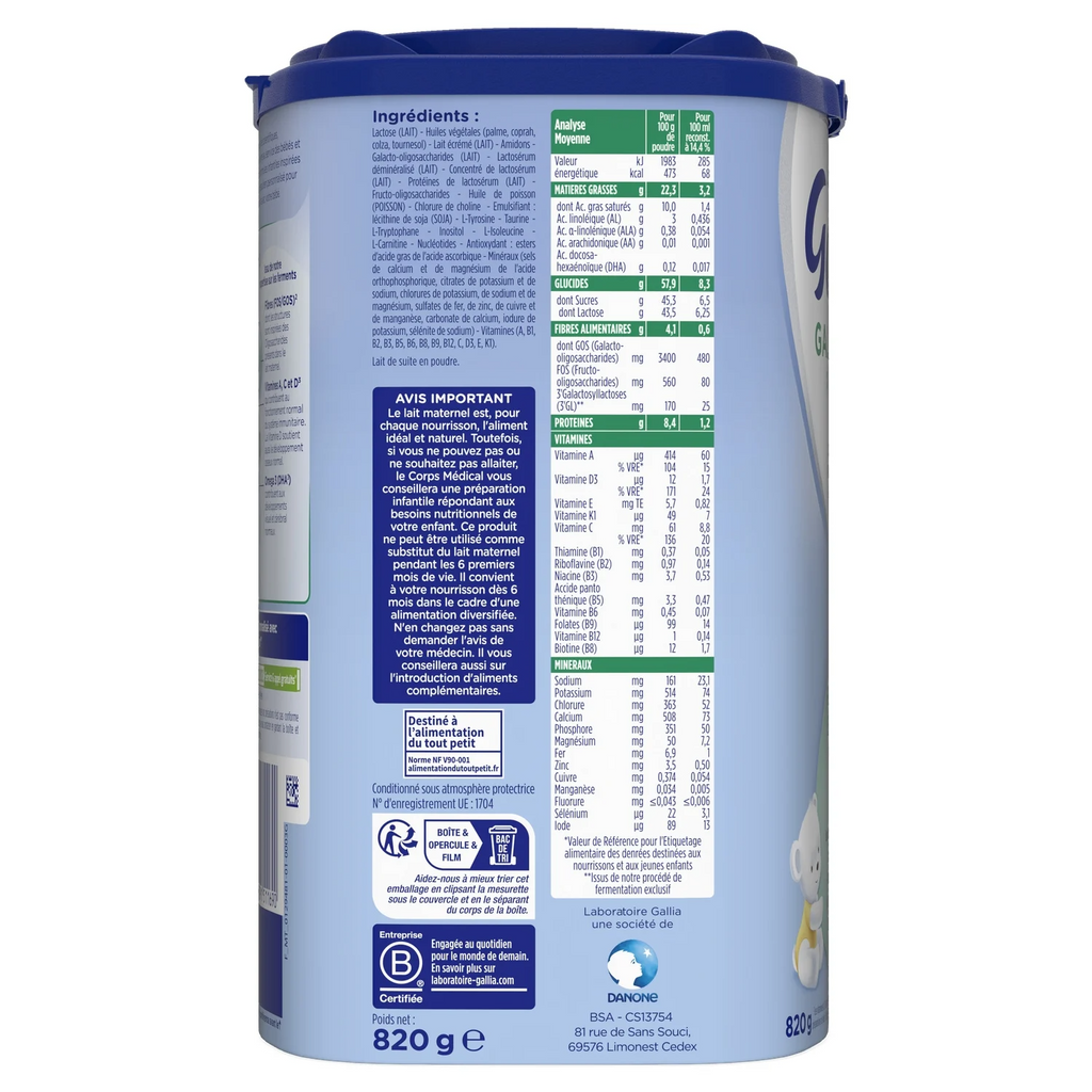 Laboratoire Gallia Galliagest Premium 2nd Age Lait de Suite 820 g