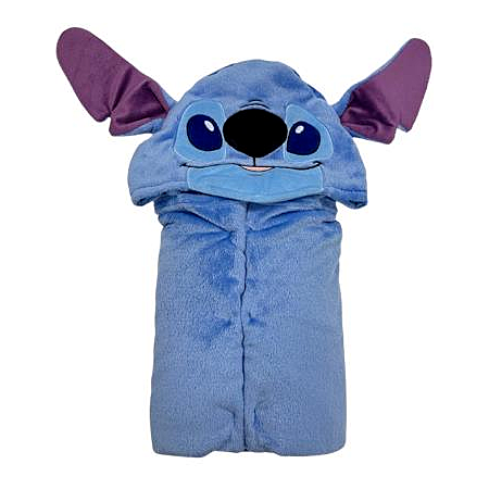 WT&T Couverture à capuche Disney Stitch 120 x 150 cm