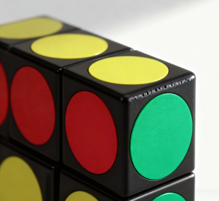 Cube casse-tête 1 x 1 (Présumé), Design classique à autocollants, Jouet fantaisie pour débutants