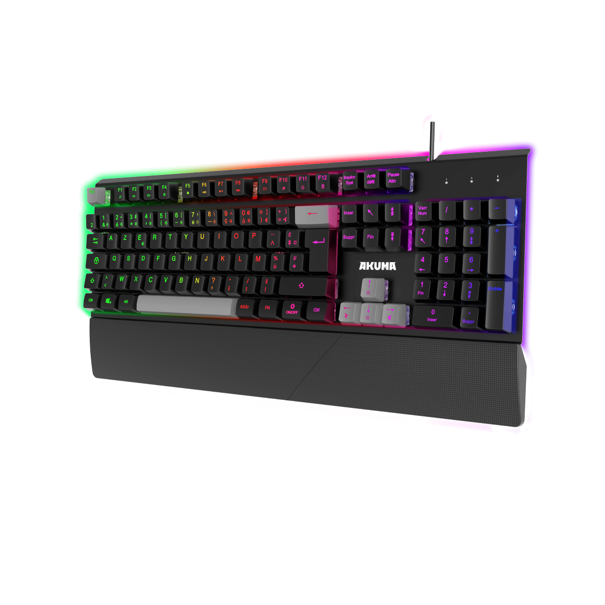 Akuma clavier gaming shônen k02 membrane touche retroeclaire