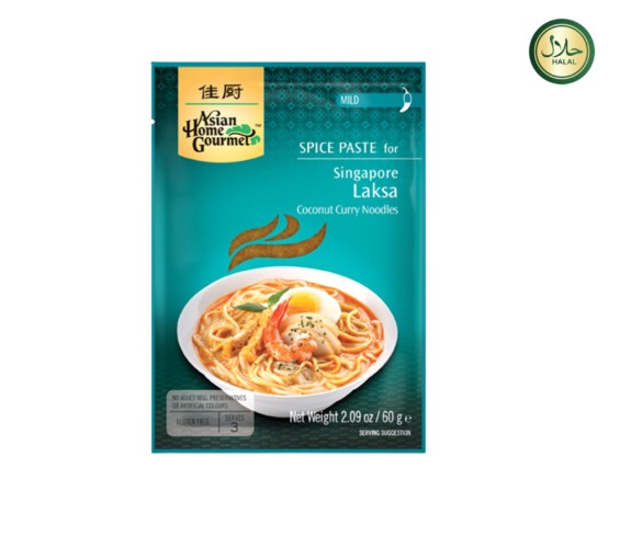 Asian Home Gourmet Pâte d'épices pour laksa singapourien épicé 60 g