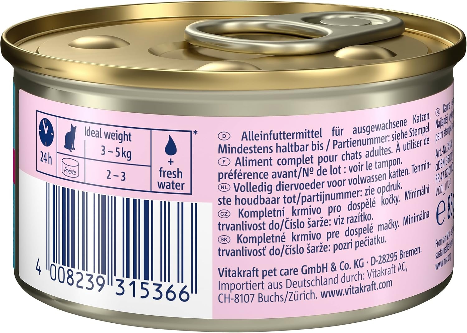 Vitakraft Poetry Mousse au saumon - Aliment humide pour chat - 85 g