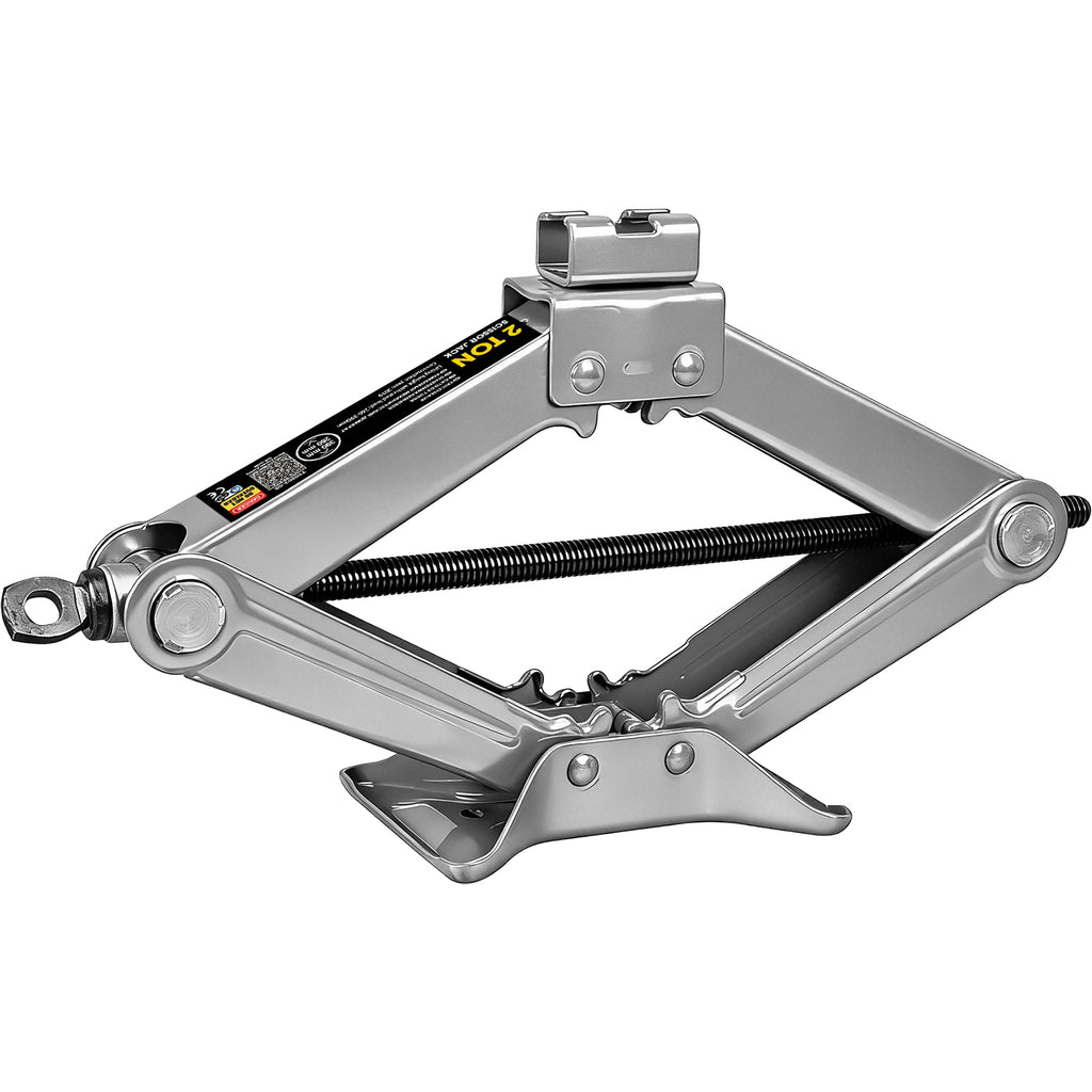 TCE Cric à Ciseaux 2t 120-395mm Pliable Profil Bas Outil de Levage pour Changement de Pneu d'Urgence à Domicile Réparation de Châssis Adapté aux Berlines SUVs Urbains Véhicules à