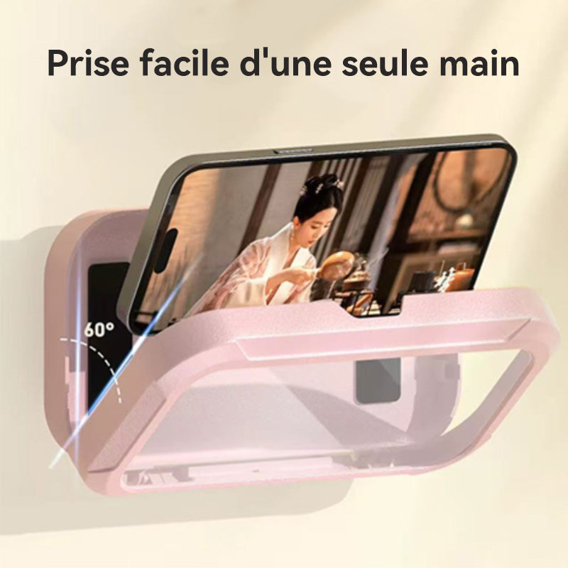 JORDAN&JUDY Protection étanche pour téléphone, support étanche rotatif à 360° réactif au toucher, sans perçage, pour la salle de bain, rose