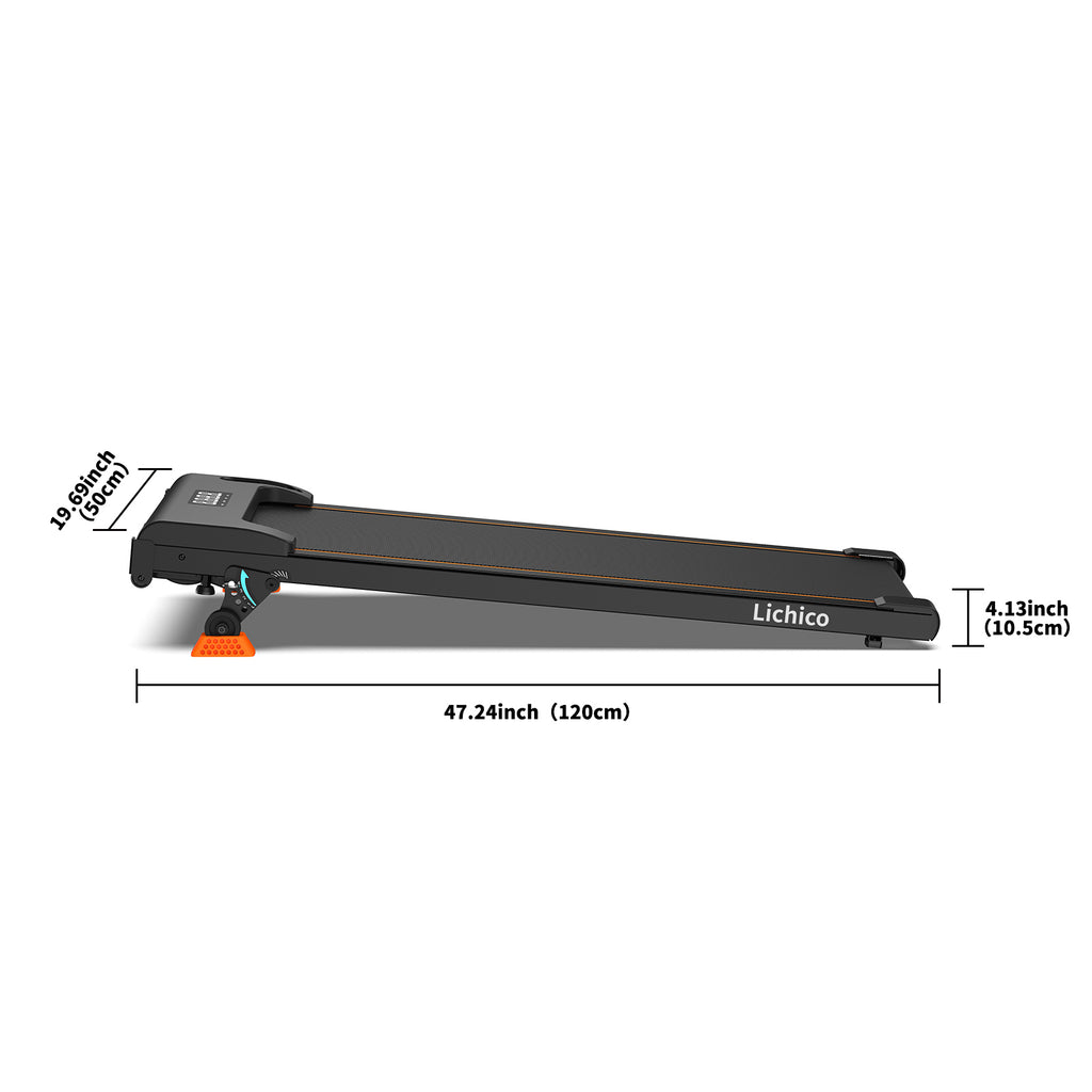Appareil de fitness lichico, tapis de marche et de course domestique silencieux pliable avec pente de 9%, grande capacité de charge de 130 kg, réglage de la vitesse par télécommande