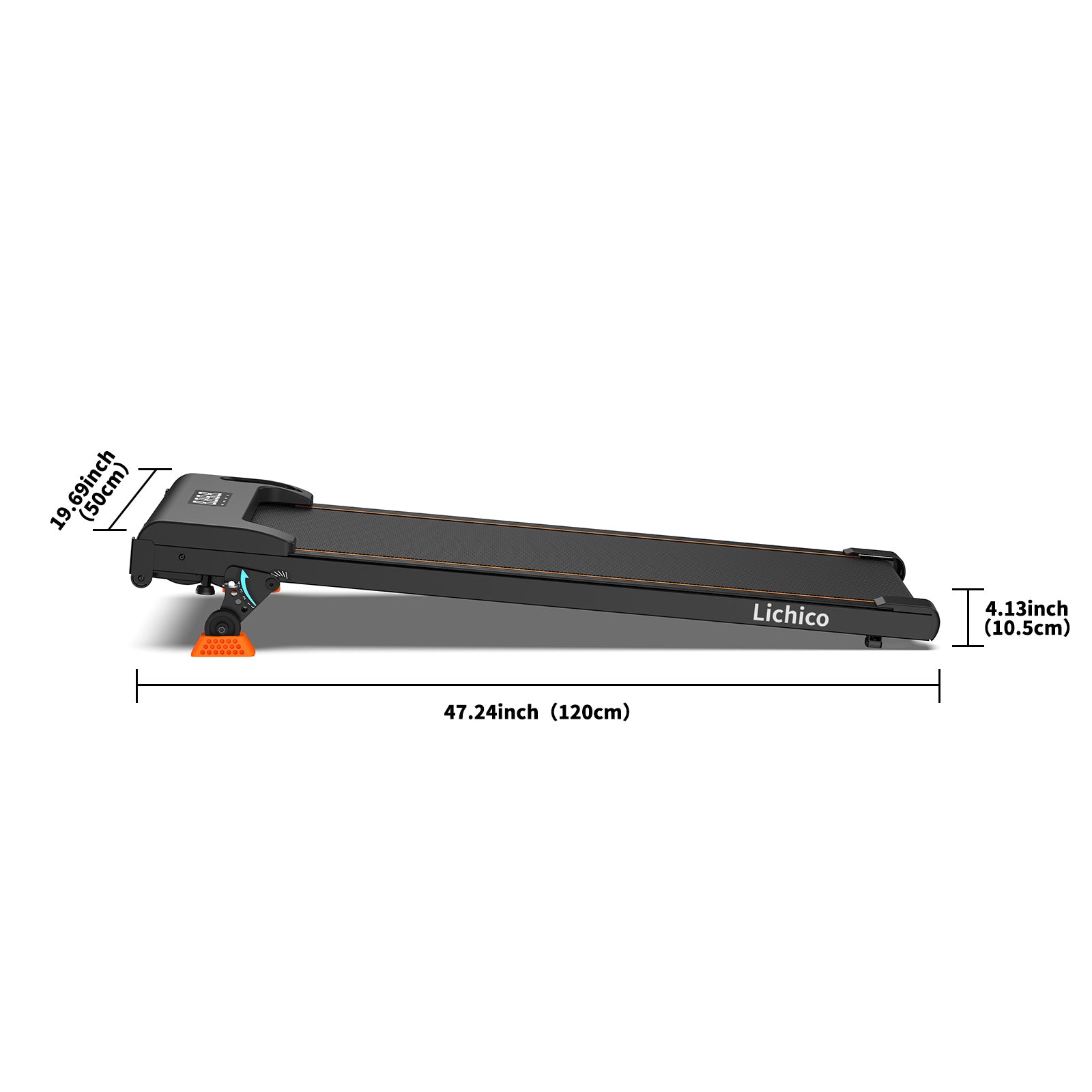 Appareil de fitness lichico, tapis de marche et de course domestique silencieux pliable avec pente de 9%, grande capacité de charge de 130 kg, réglage de la vitesse par télécommande