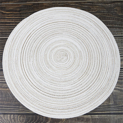 Sets de table ronds tissés en polyester, Couleur café, 38 cm, 6 pièces, Isolation thermique, Antidérapants, Lavables, Pour cuisine et table à manger