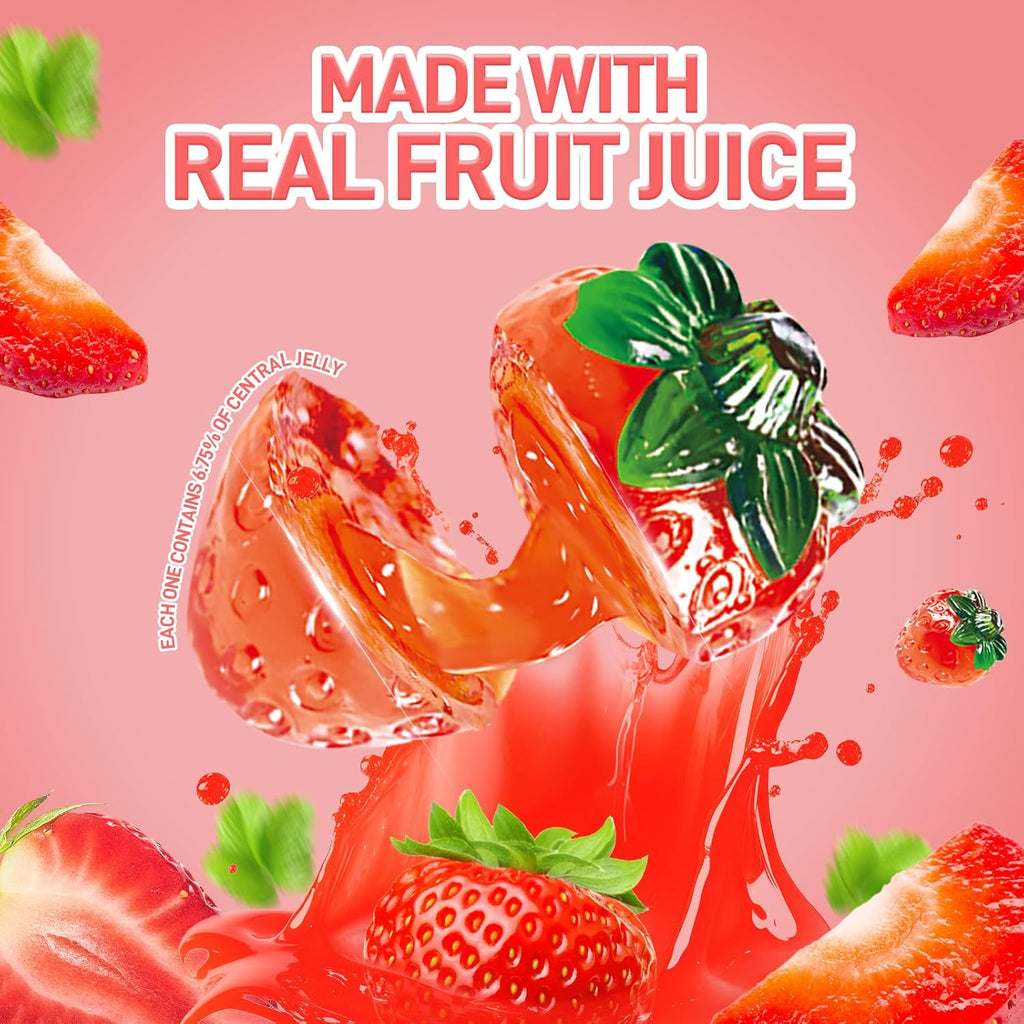 Amos Bonbons gélifiés aux fruits 4D saveur Fraise 65 g