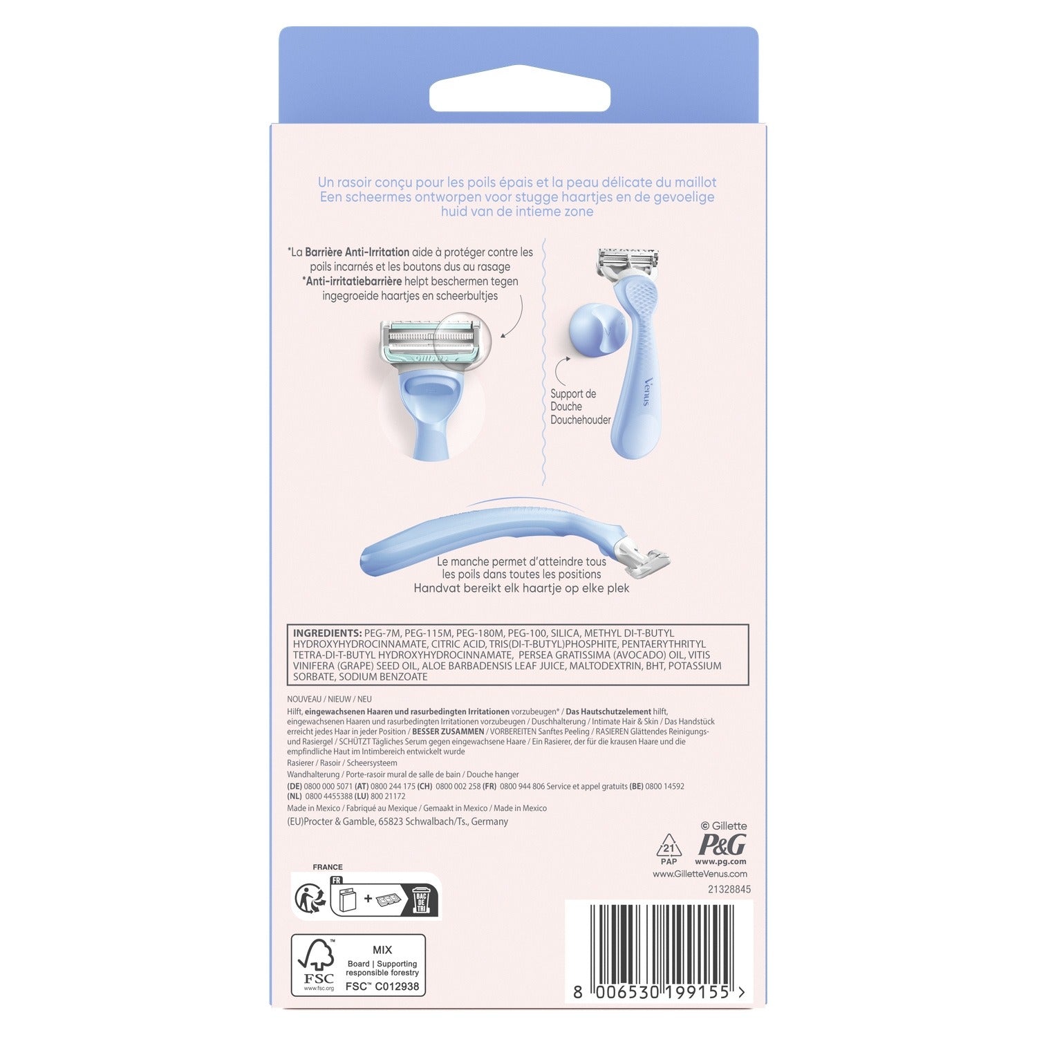 GILLETTE Rasoir Rechargeable Gillette Venus pour le Maillot + 1 recharge