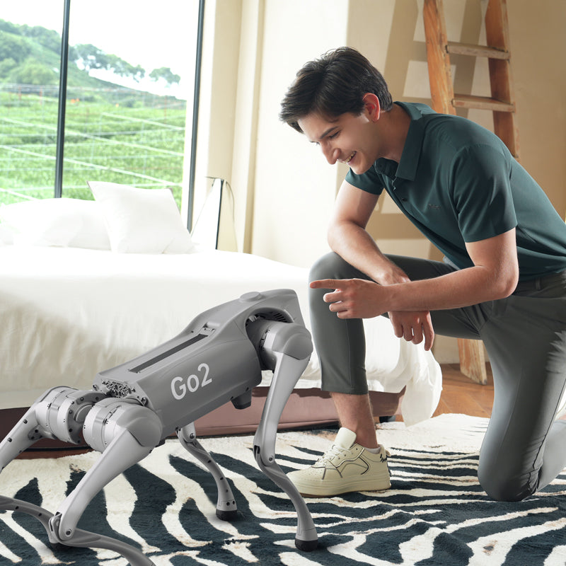 Chien robot quadrupède bionique Unitree Go2 Pro haute performance | Vitesse maximale 4,7 m/s + autonomie 90 min | Robot compagnon bionique à intelligence incarnée, animal électronique | Vision panoramique 360° + navigation SLAM + modes IA | Adapté à