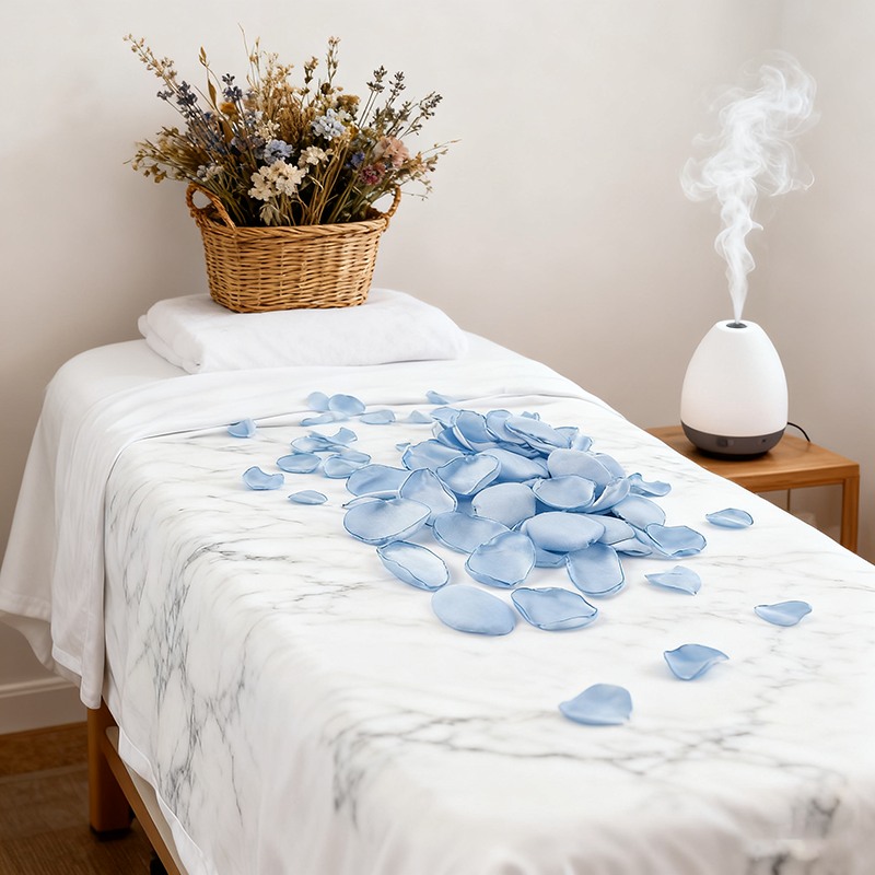 200 pièces 1,5 in / 3,8 cm pétales de fleurs artificielles pétales de fleurs de rose en soie pour la Saint-Valentin, pétales de fleurs à jeter lors d'un mariage, mariée, centres de table (bleu)