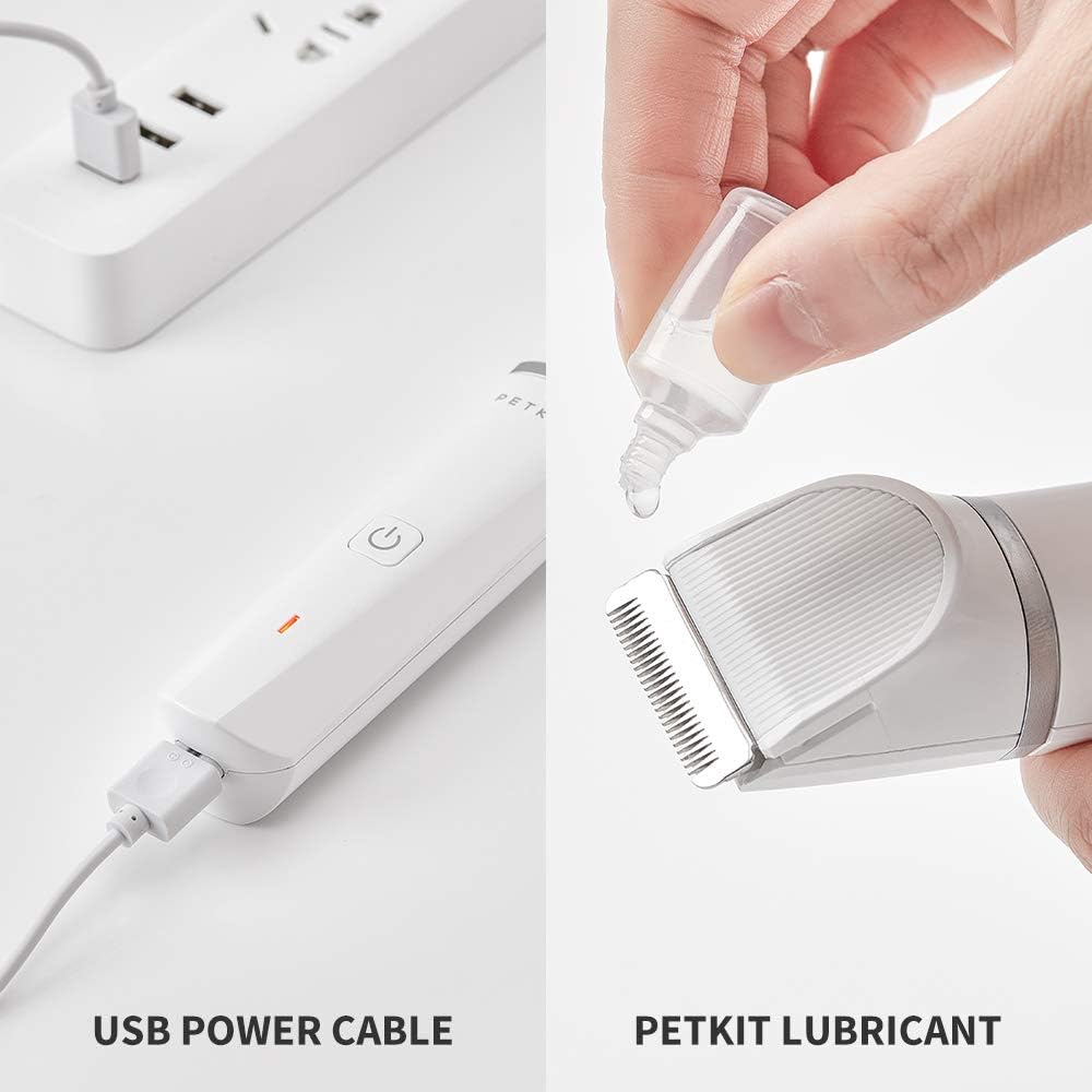 PETKIT Pro Tondeuse électrique 2-en-1 professionnelle sans fil, rechargeable et étanche pour animaux - Blanc