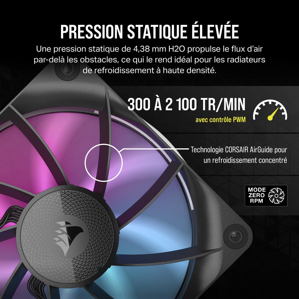 CORSAIR RX RGB Series, iCUE LINK RX120 RGB, 120mm RGB Fan, Triple Fan Kit