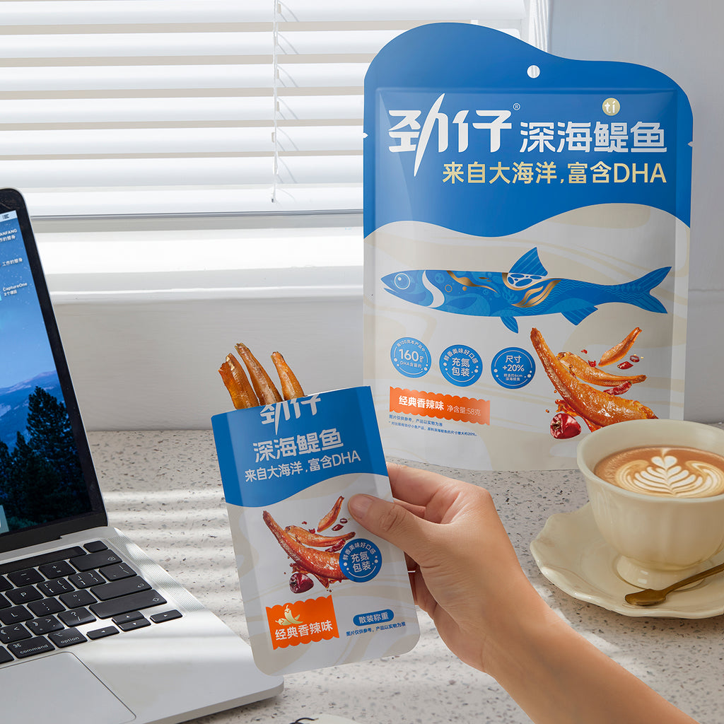 Jin Zai Anchois des grands fonds saveur épicée classique 58 g (5 sachets individuels)