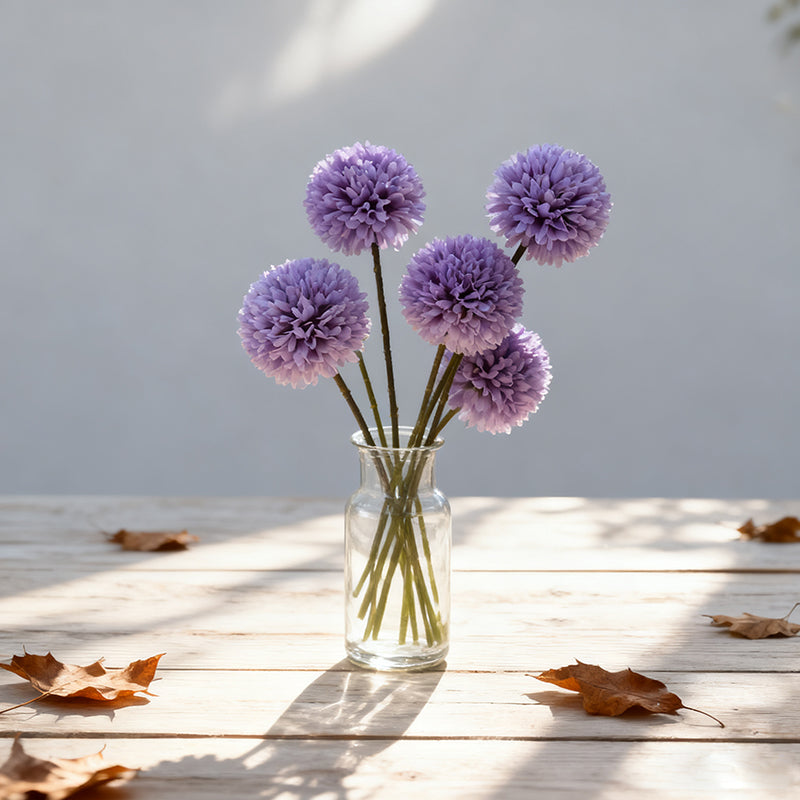 Wei's moment 6 pcs Fleurs artificielles Hydrangée artificielle Décoration pour vase de mariage Violet