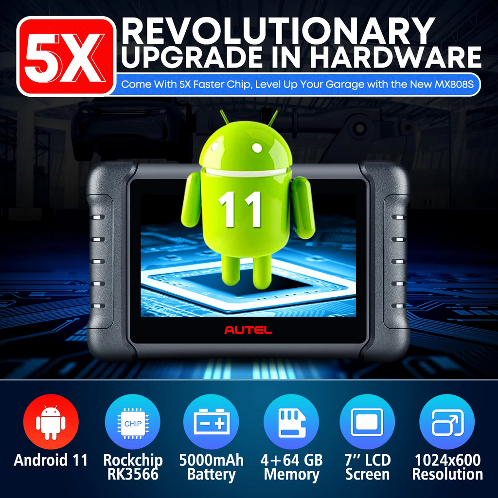 Autel MaxiCheck MX808S Scanner OBD2 bidirectionnel, outil de diagnostic et contrôle avec 28+ services, diagnostic complet de tous les systèmes, compatible avec MK808S et MK808