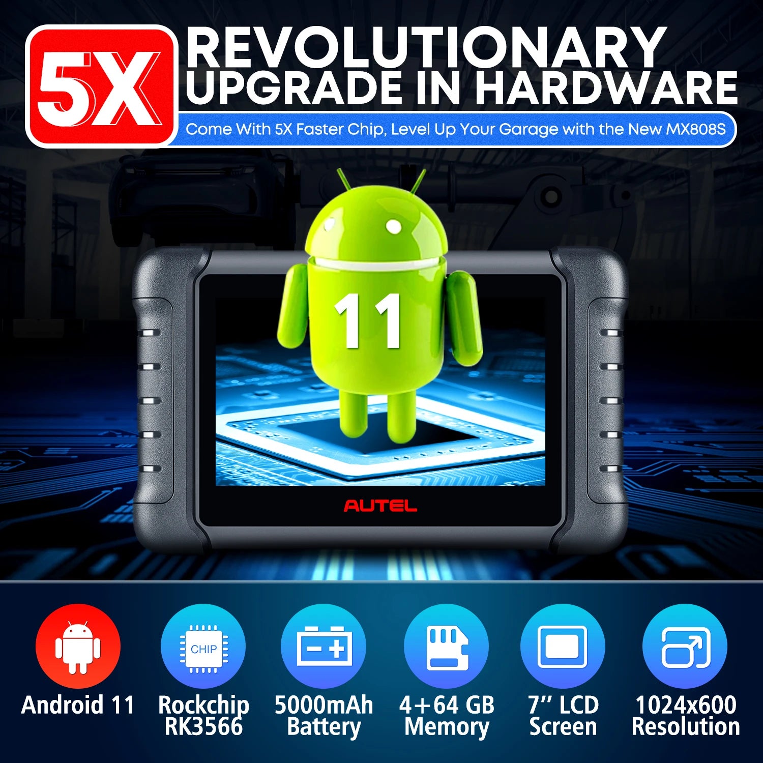 Autel MaxiCheck MX808S Scanner OBD2 bidirectionnel, outil de diagnostic et contrôle avec 28+ services, diagnostic complet de tous les systèmes, compatible avec MK808S et MK808