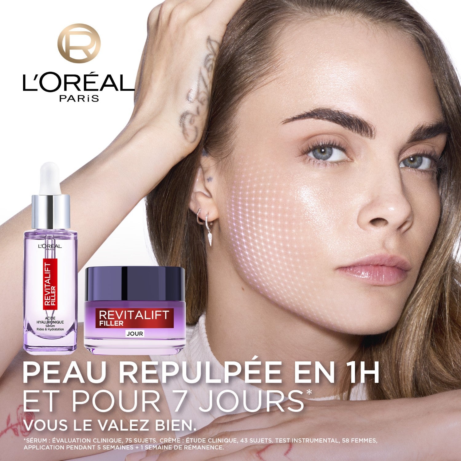 L'Oréal Paris Revitalift Filler Coffret Routine Anti-Âge, Sérum Repulpant à l'Acide Hyaluronique 30 ml + Soin de Jour Volumateur 50 ml