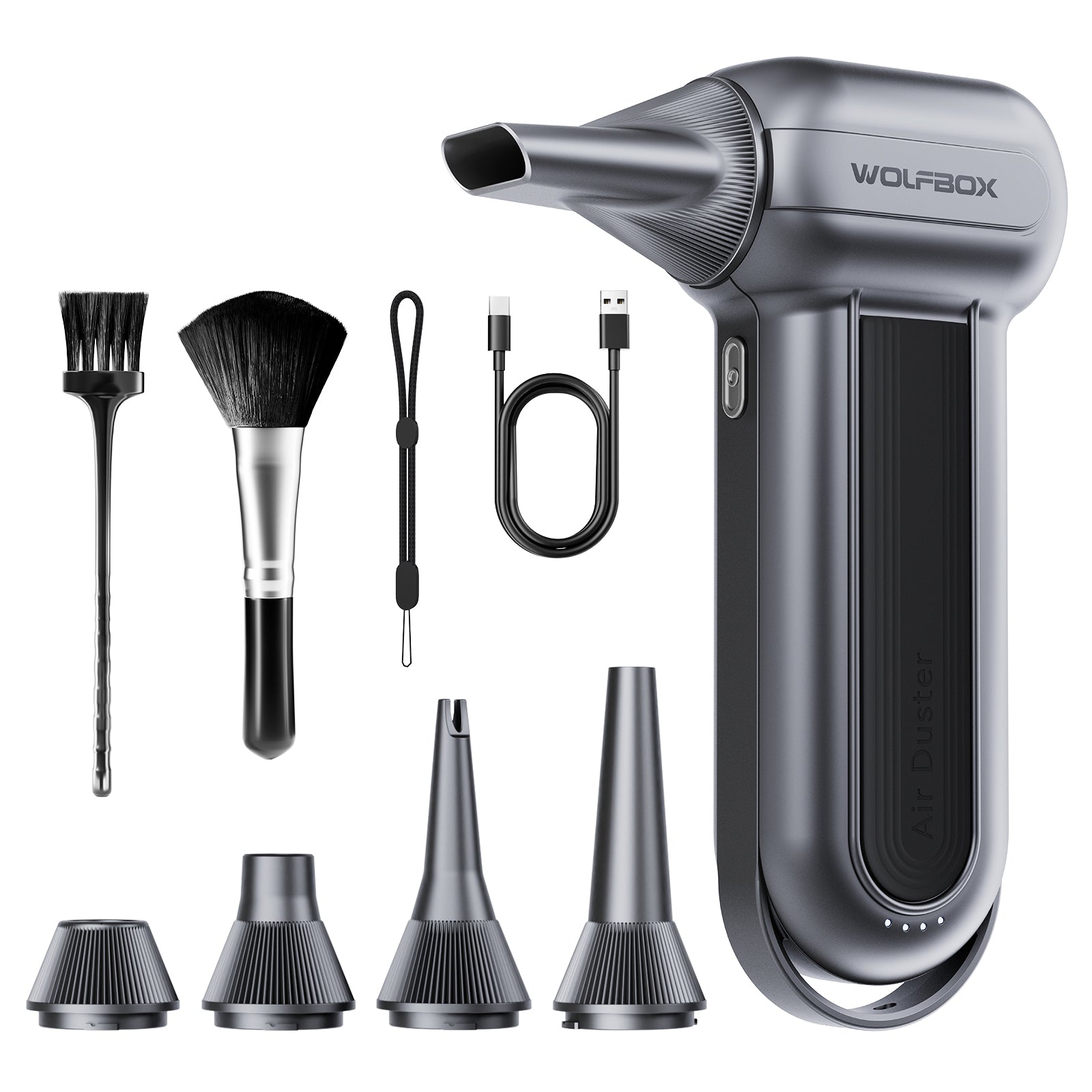 WOLFBOX MF100 Souffleur d'air électrique - 150 000 tr/min Super puissant, souffleur d'air sans fil, moteur sans balais rechargeable, souffleur durable