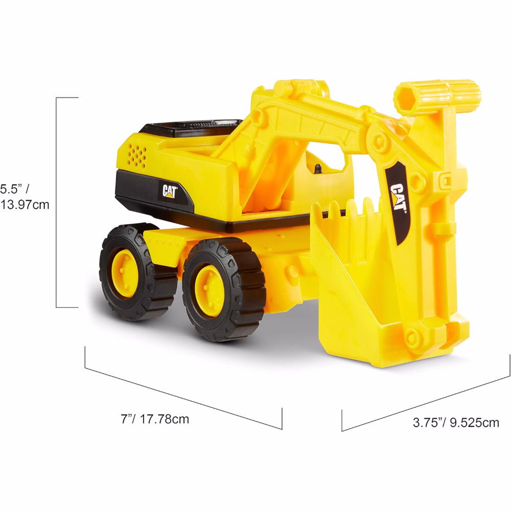 CatToysOfficial Ensemble de Véhicules de Construction - 18 cm Pack de 3 véhicules de chantier - Camion benne, Chargeur frontal et Tractopelle pour Enfants à Partir de 2 Ans