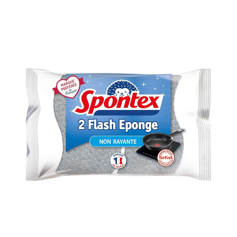 Spontex Éponges à Récurer Anti-Rayures, Lot de 2