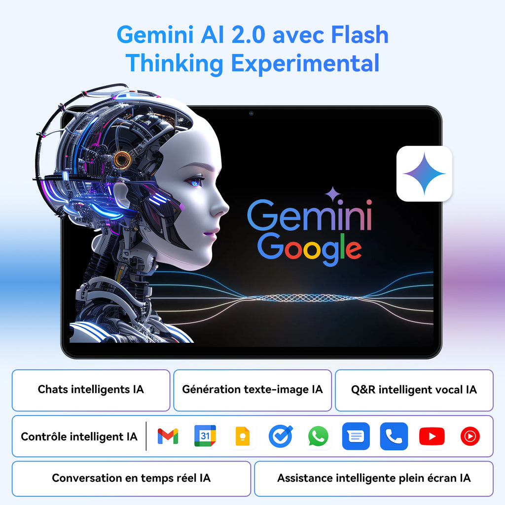 TABWEE T80 Tablette Android 16, 10,5 pouces, 12 Go (4 + 8) de RAM + 64 Go de ROM, résolution de 1280 x 800 pixels