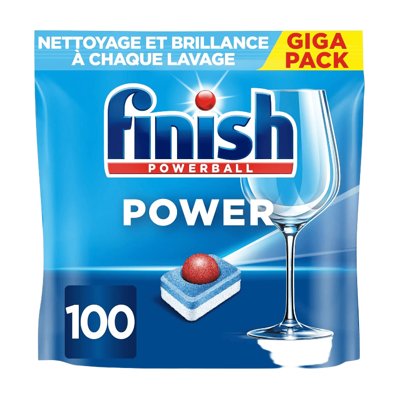Finish Power All-in-1 Tablettes Lave-vaisselle, Sans Parfum, 100 Tablettes