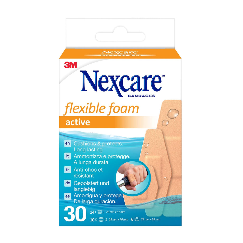 NEXCARE™ Pansements en mousse active et flexibles, Assortis, 30/Paquet