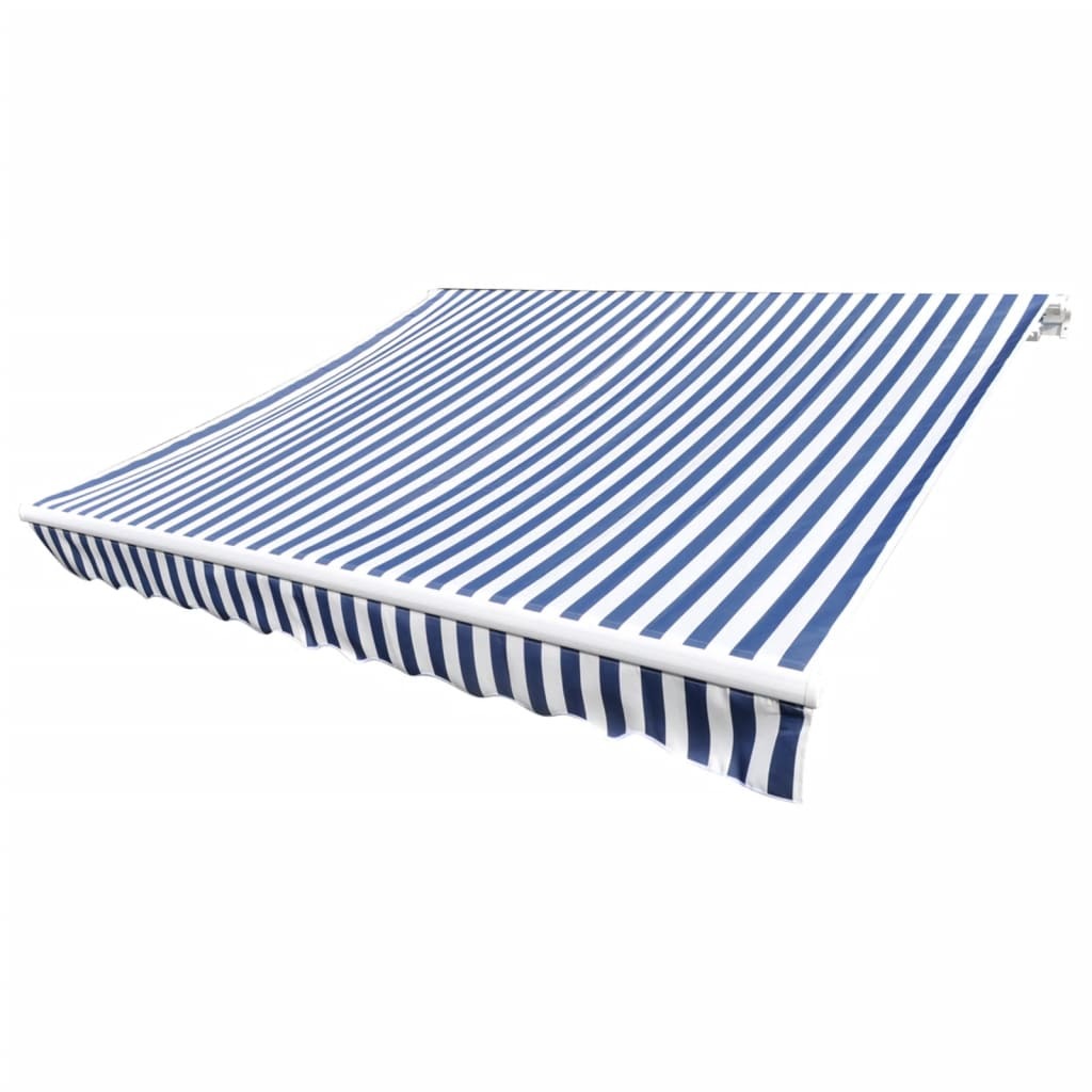 VidaXL Tissu de Remplacement pour Tente de Terrasse – Bleu et Blanc – 4 x 3 m (Cadre Non Inclus)